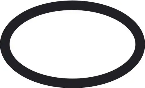 Schwarzer O-Ring mit ovaler Form, geeignet für Abdichtungen. Produkt von Hansgrohe für verschiedene Anwendungen in Sanitär- und Installationsarbeiten.